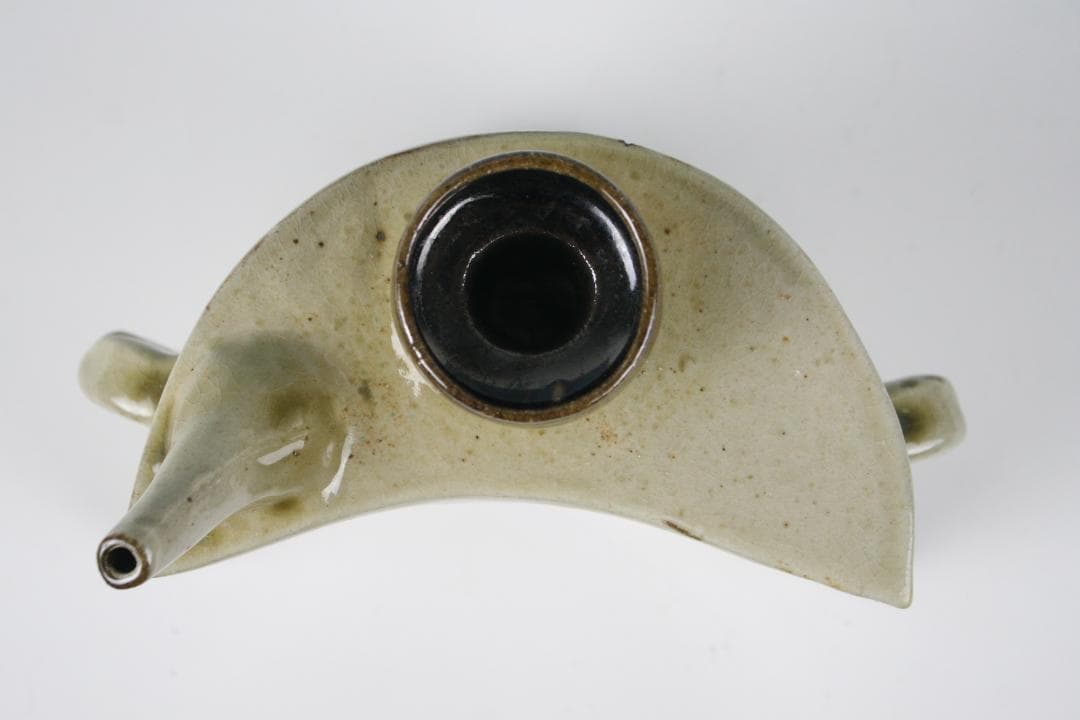 琉球壺屋焼 登り窯 金城敏幸　双魚文抱瓶（中）