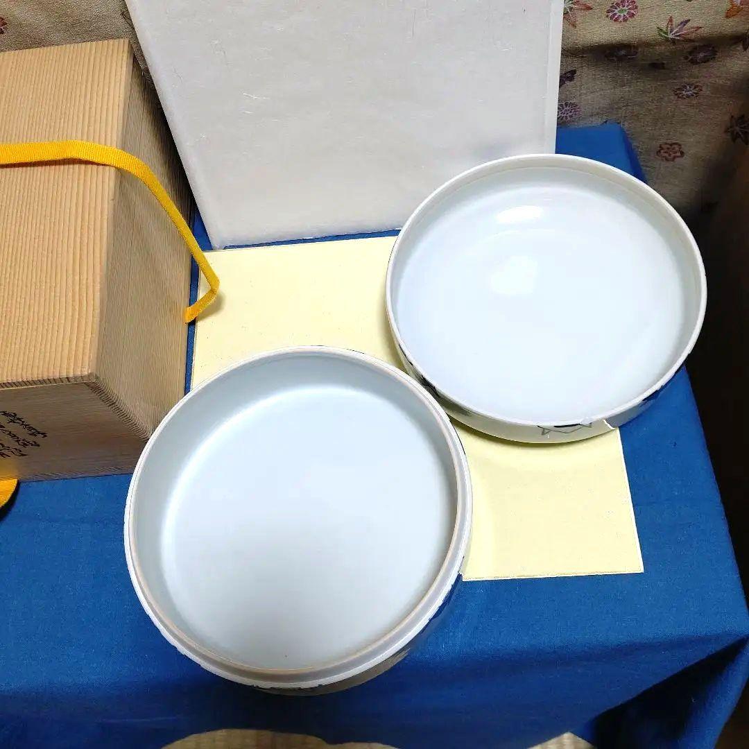食籠、染付、うろこ鶴、昌斉作、ほり61番