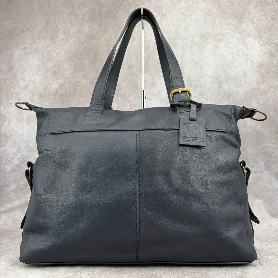 【廃版/良品✨】マザーハウス ザダン 3way ボストンバッグ レザー ネイビー