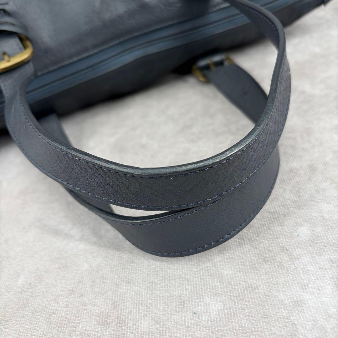 【廃版/良品✨】マザーハウス ザダン 3way ボストンバッグ レザー ネイビー