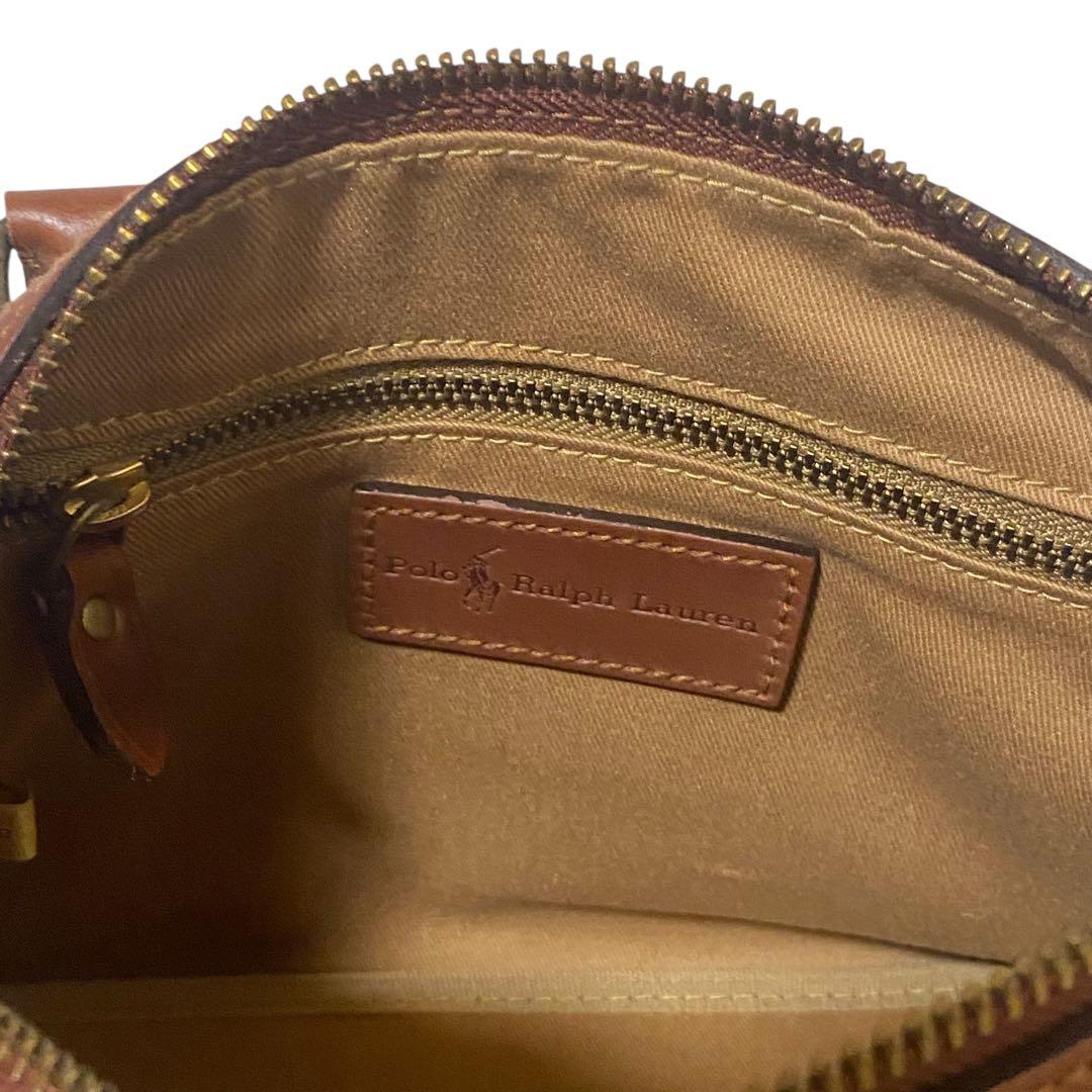 【極美品】Polo Ralph Lauren ミニボストン チェック柄 レザー