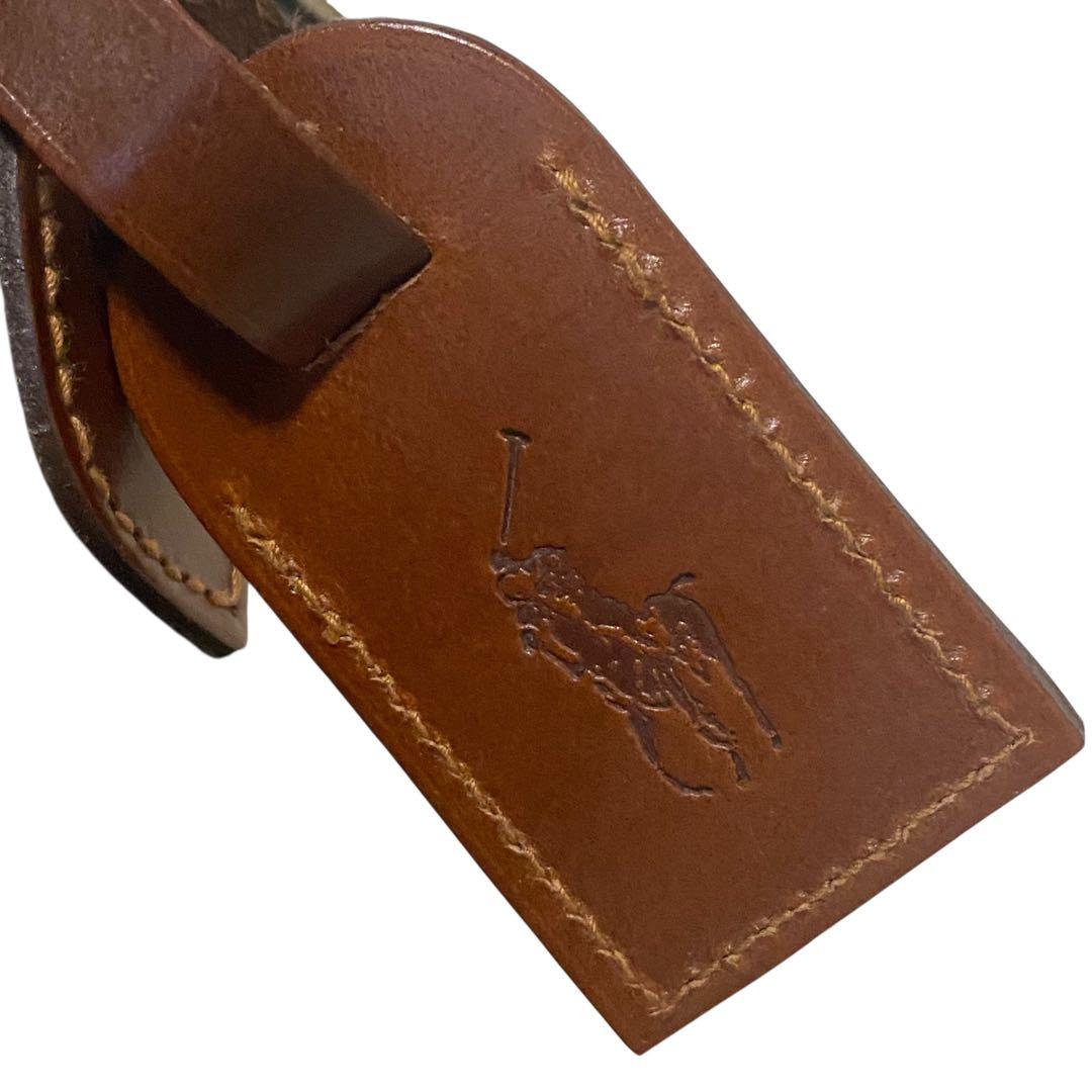 【極美品】Polo Ralph Lauren ミニボストン チェック柄 レザー