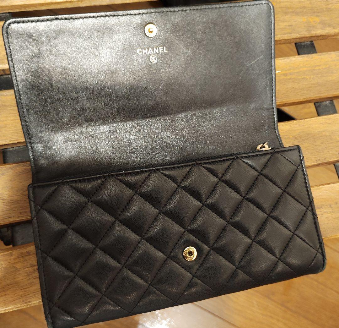 CHANELマトラッセ財布黒レザーシャネル