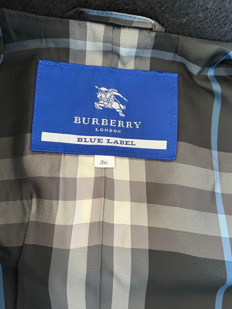 BURBERRY BLUE LABEL ブラックロングコート 36