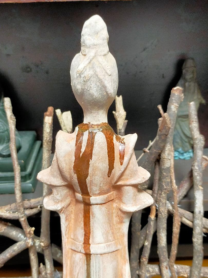♥時代♥　中国　婦人俑　三彩　発掘品　①　出土品　骨董　古玩