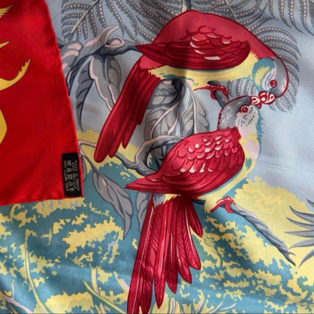 HERMES カレジェアン140 アロハ柄　シルク100%サマーツイル　シワ有り