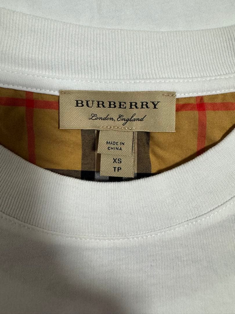BURBERRY チェック柄袖 Tシャツ XS