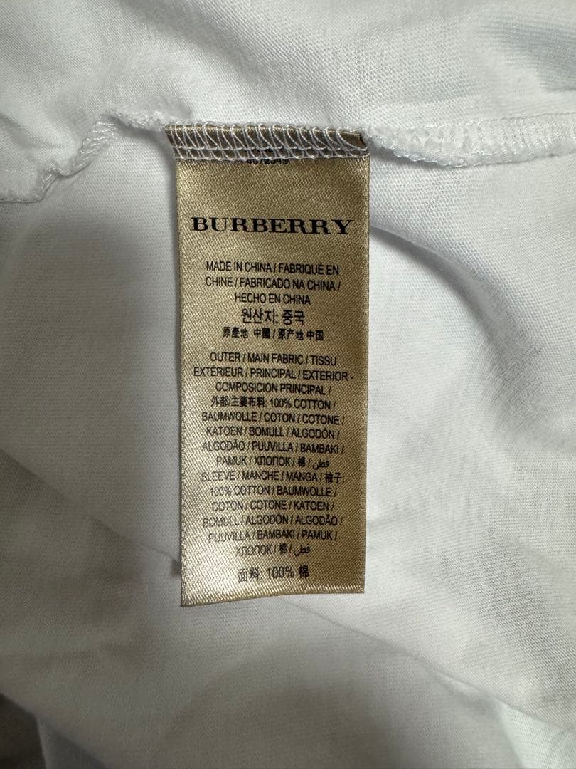 BURBERRY チェック柄袖 Tシャツ XS