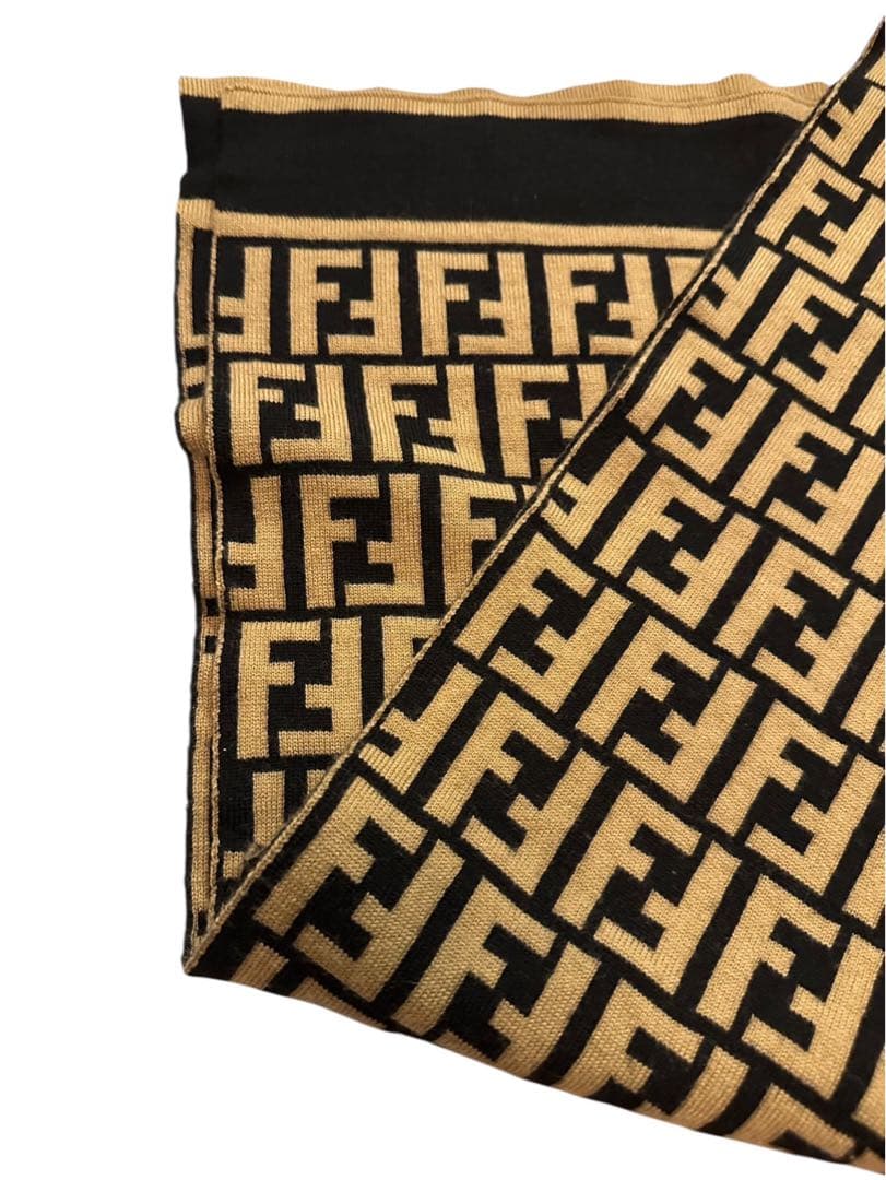 『美品』FENDI FFロゴニットマフラー
