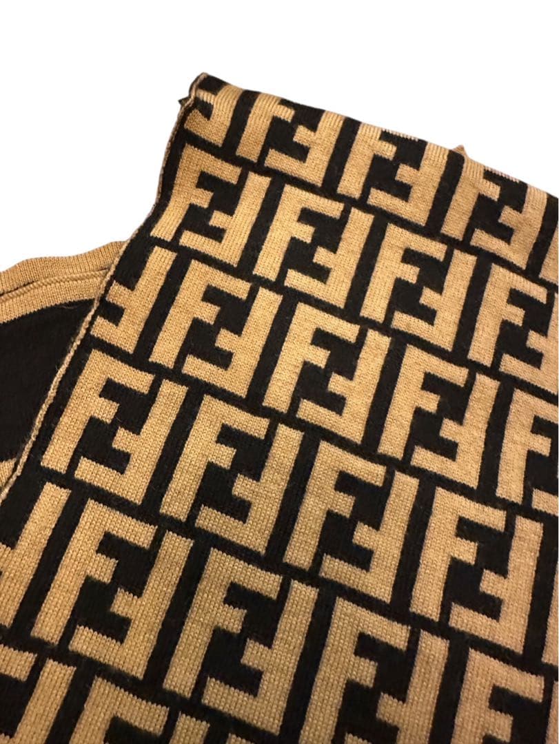『美品』FENDI FFロゴニットマフラー