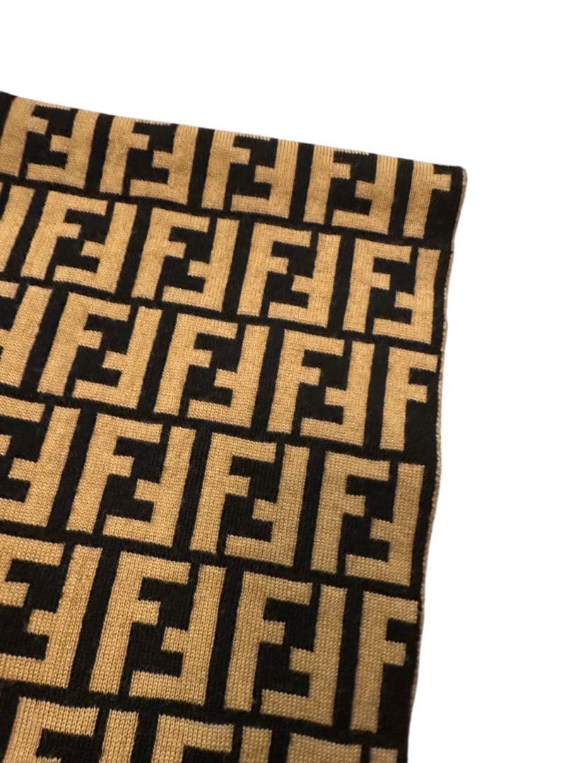 『美品』FENDI FFロゴニットマフラー