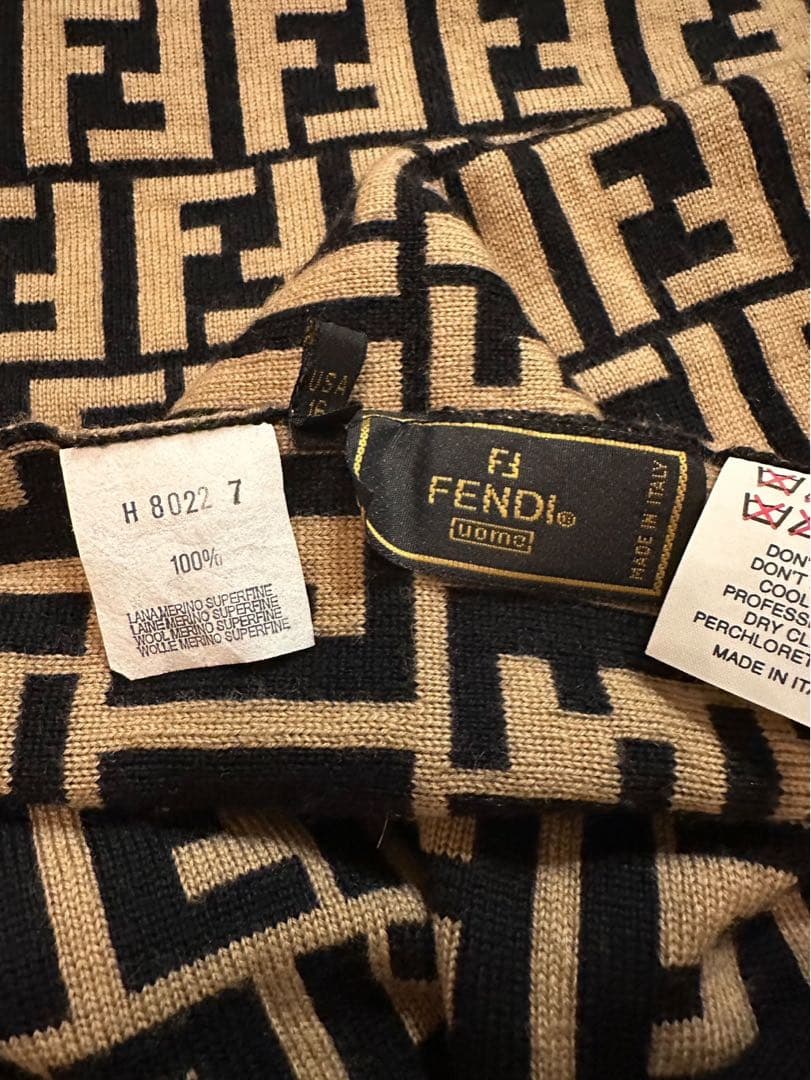 『美品』FENDI FFロゴニットマフラー
