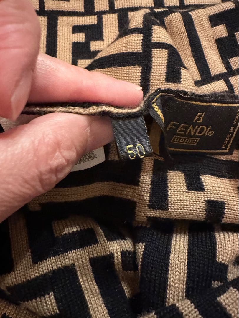 『美品』FENDI FFロゴニットマフラー