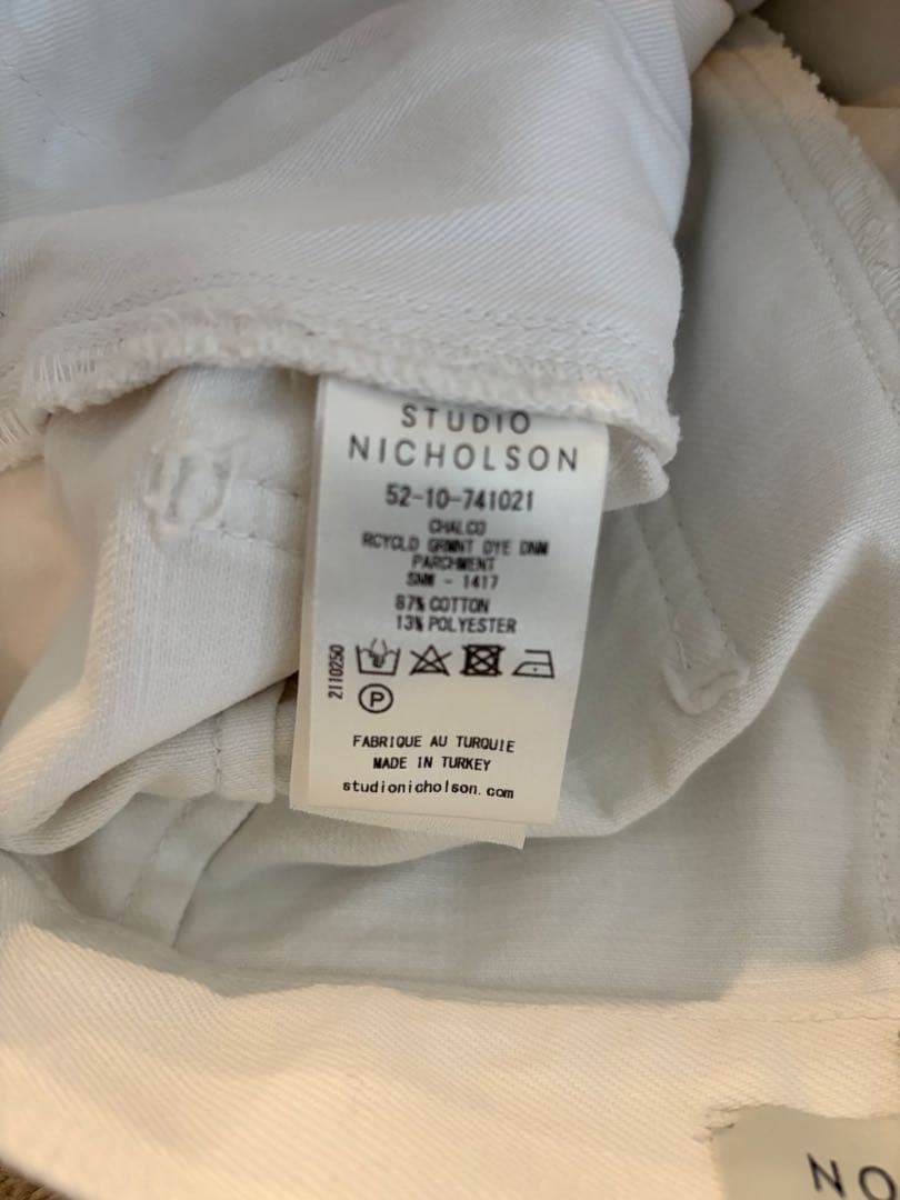 STUDIO NICHOLSON ホワイトワイドデニム