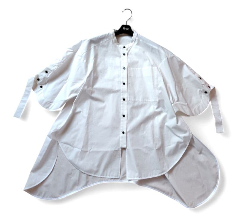【ENFOLD】25AW極美品　NOTE SHIRT　ホワイト　コットン　38