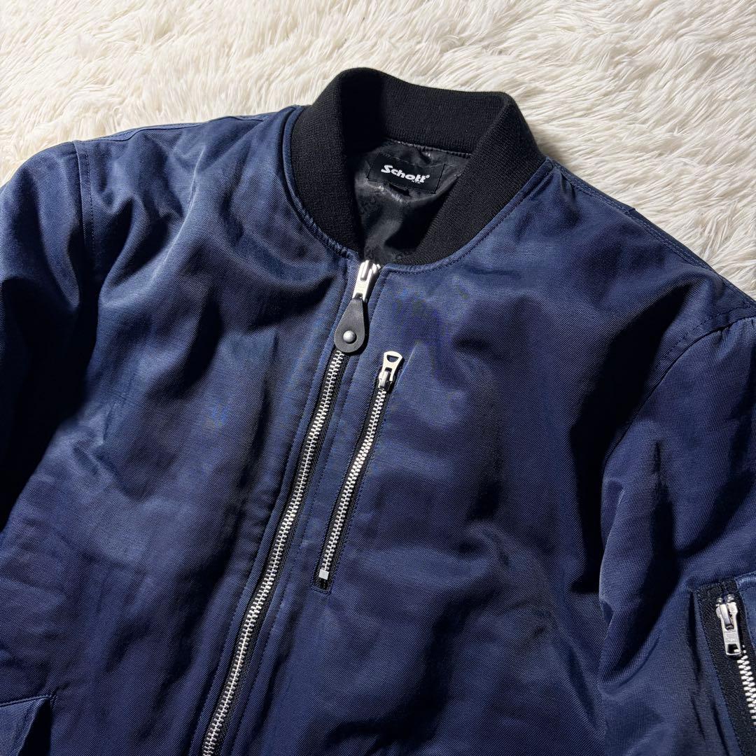 美品■schott フライトジャケット　MA-1 ブルー系　XL