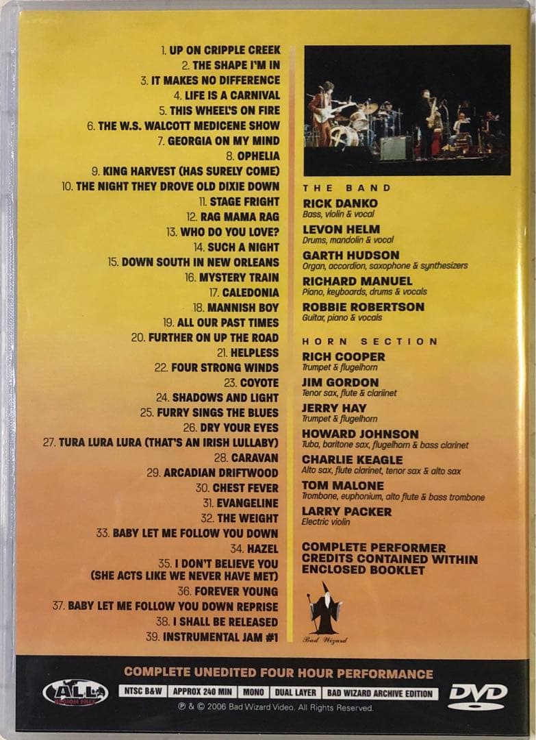 DVD！240分！The Band/ ザ・バンド/ The Lost Waltz