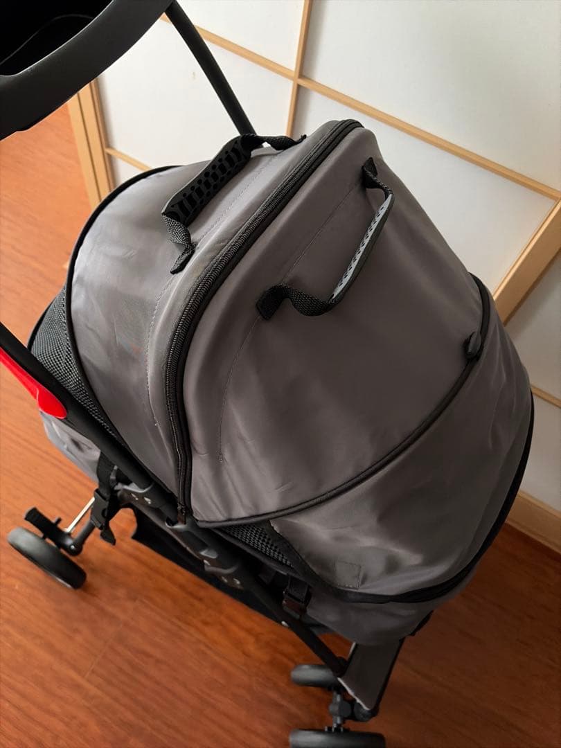 本日のみ　パンダロリ　ペットカート グレー　２ＷＡＹ　折りたたみ耐荷重20kg