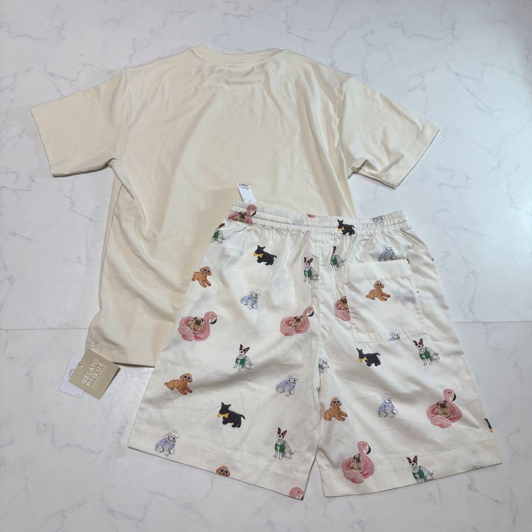 タグ付新品 ジェラピケ Dogルームウェア Ｔシャツ ハーフパンツ 上下セット