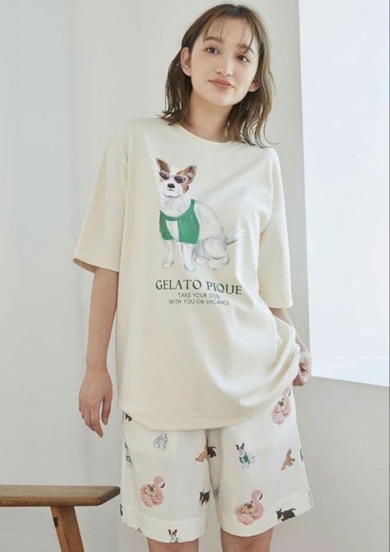 タグ付新品 ジェラピケ Dogルームウェア Ｔシャツ ハーフパンツ 上下セット