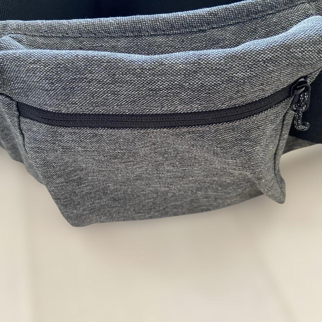 【美品】POLBAN のせる抱っこひも　肩ショルダー付き　メランジグレー