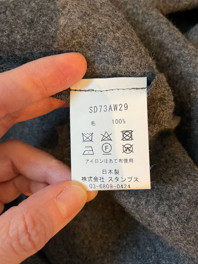 STAMP AND DIARYウールフランネルノースリーブフレアーワンピース