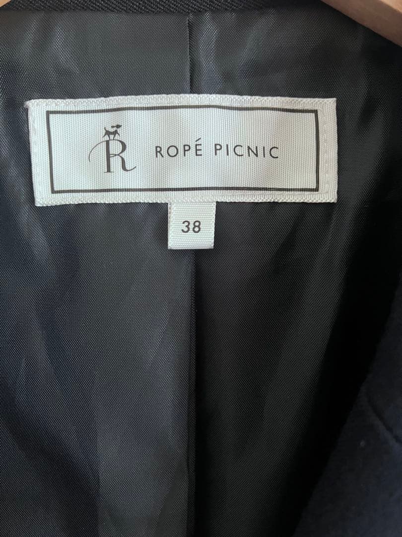 ROPE'PICNIC ロペピクニックネイビー ダブルジャケット ゴールド　美品