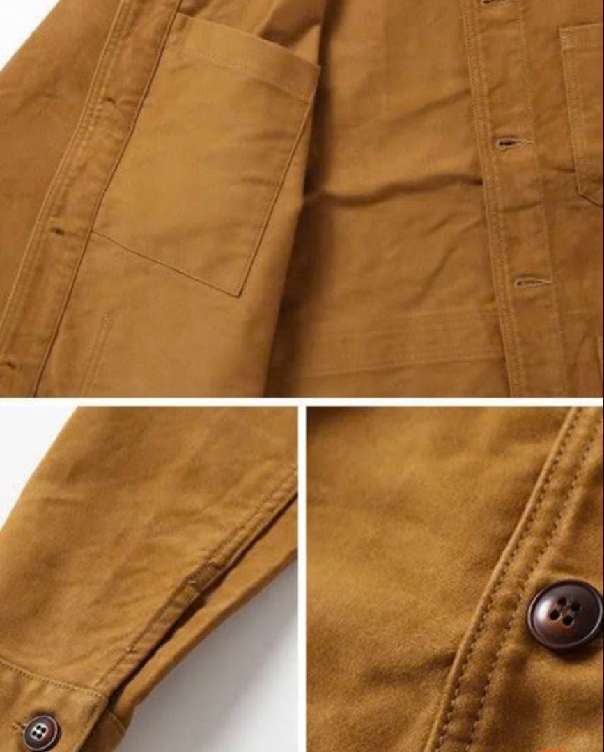 FOB FACTORY F2373 フレンチモールスキンジャケット カーキ M