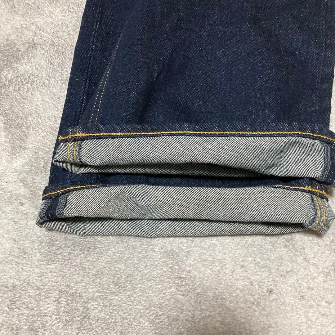 美品　moussy CROSS WAIST WIDE STRAIGHT 濃紺