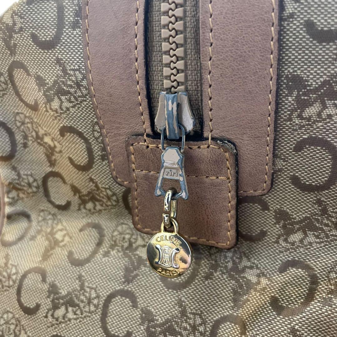 CELINE ボストンバッグ ミニボストン ベージュ マカダム柄