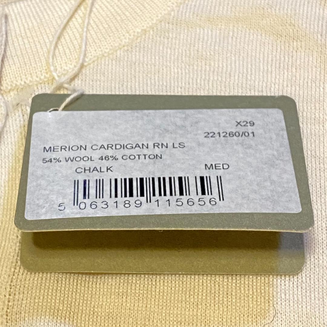 新品 【ジョンスメドレー】カーディガン ニット セーター M 白　2489