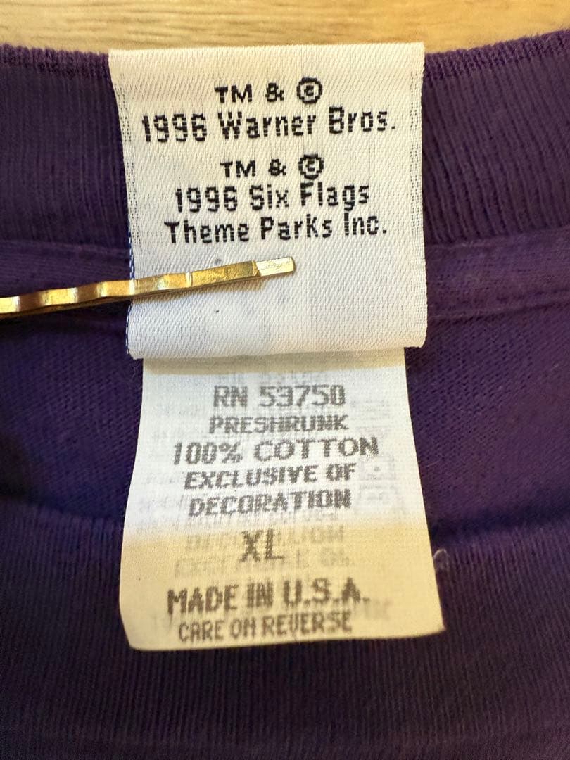USA製 90s ルーニーテューンズ Tシャツ シルベスター トゥイーティー 紫