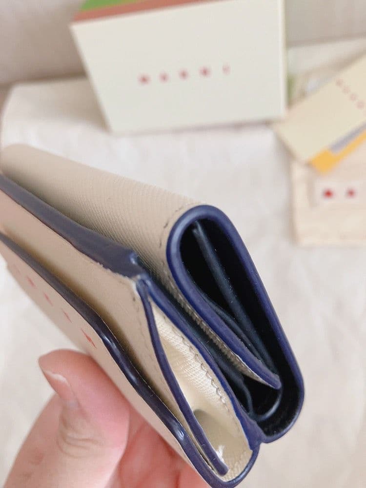 MARNI✨マルニ　ロゴ　ミニウォレット三つ折り財布　アイボリー系*