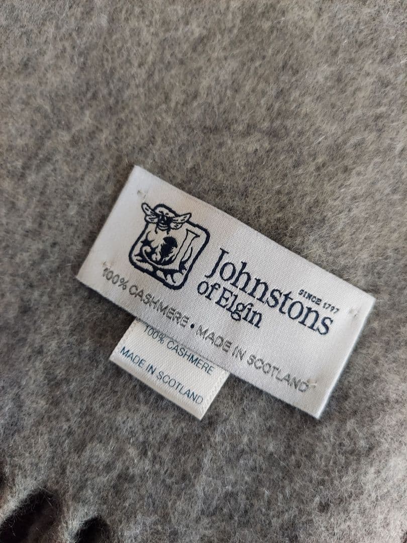 Johnstons of Elgin カシミヤ ストール ライトグレー 極美品
