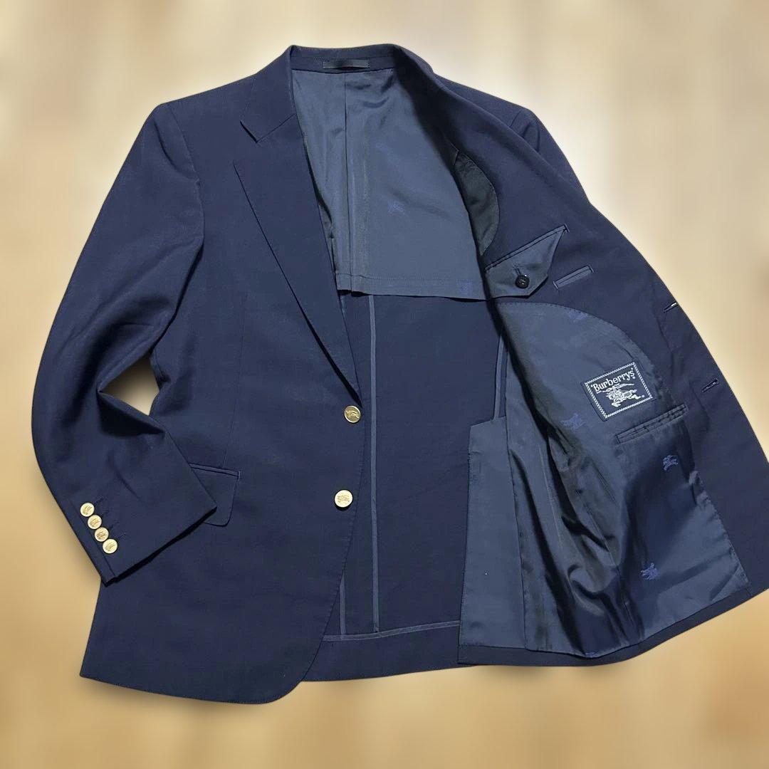 Burberrys バーバリー　紺ブレ 金ボタン ウール＆モヘア AB3