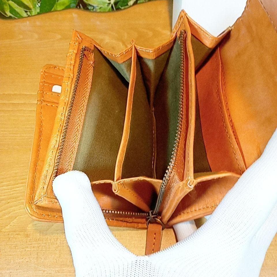 最終値下げ　新品　本革　レディース　折り財布　ミニ財布　ズッケロ　牛革　ブラウン
