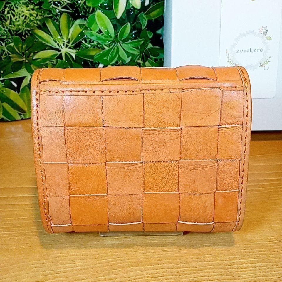 最終値下げ　新品　本革　レディース　折り財布　ミニ財布　ズッケロ　牛革　ブラウン