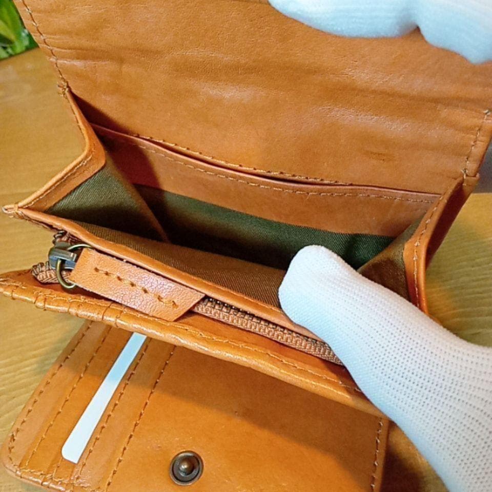 最終値下げ　新品　本革　レディース　折り財布　ミニ財布　ズッケロ　牛革　ブラウン
