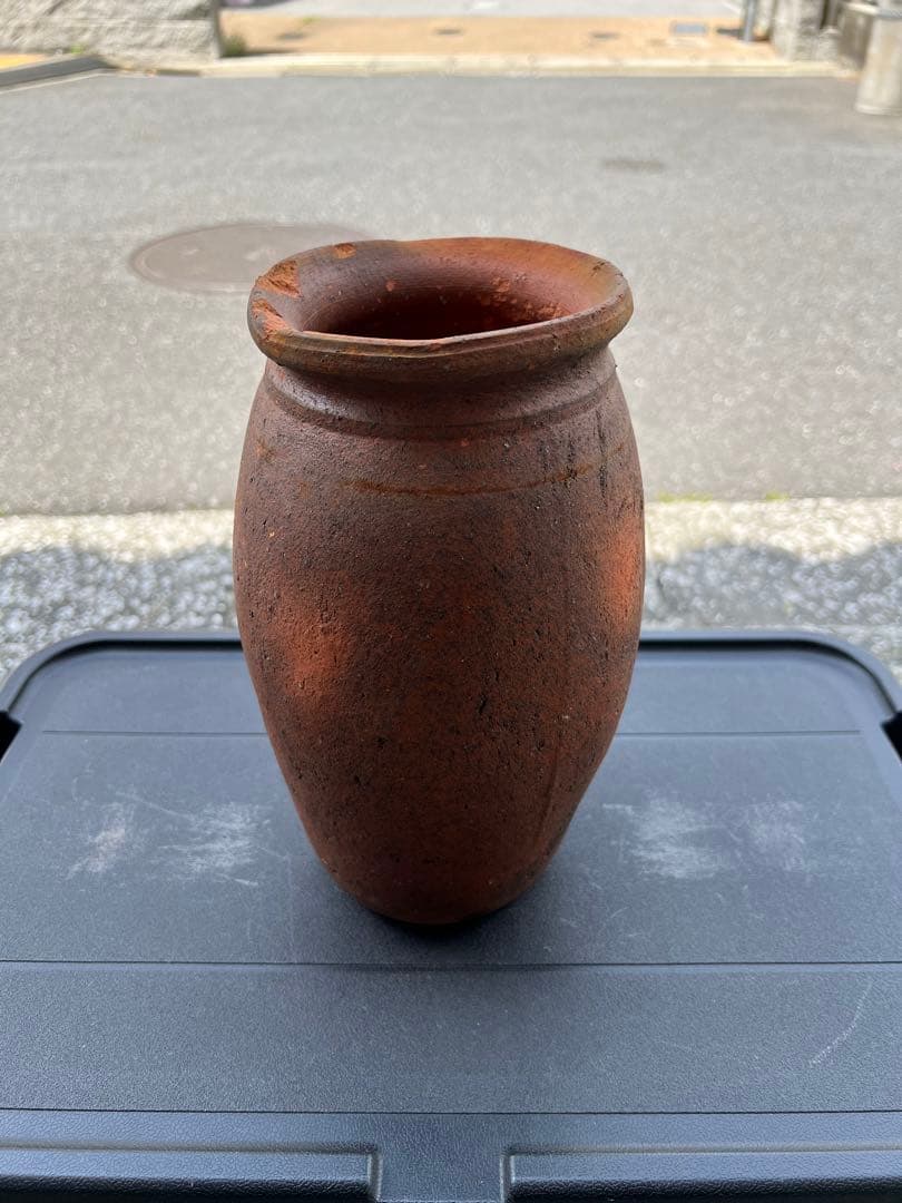 蛸壺 壷 花入 花器 花瓶 陶器 焼物 民藝 時代品 古道具 漁具 JAPAN