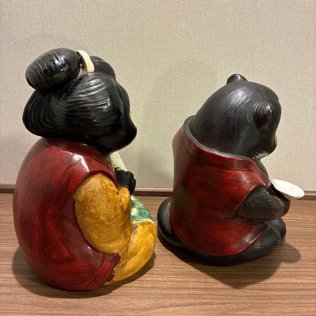 信楽焼 夫婦狸置物