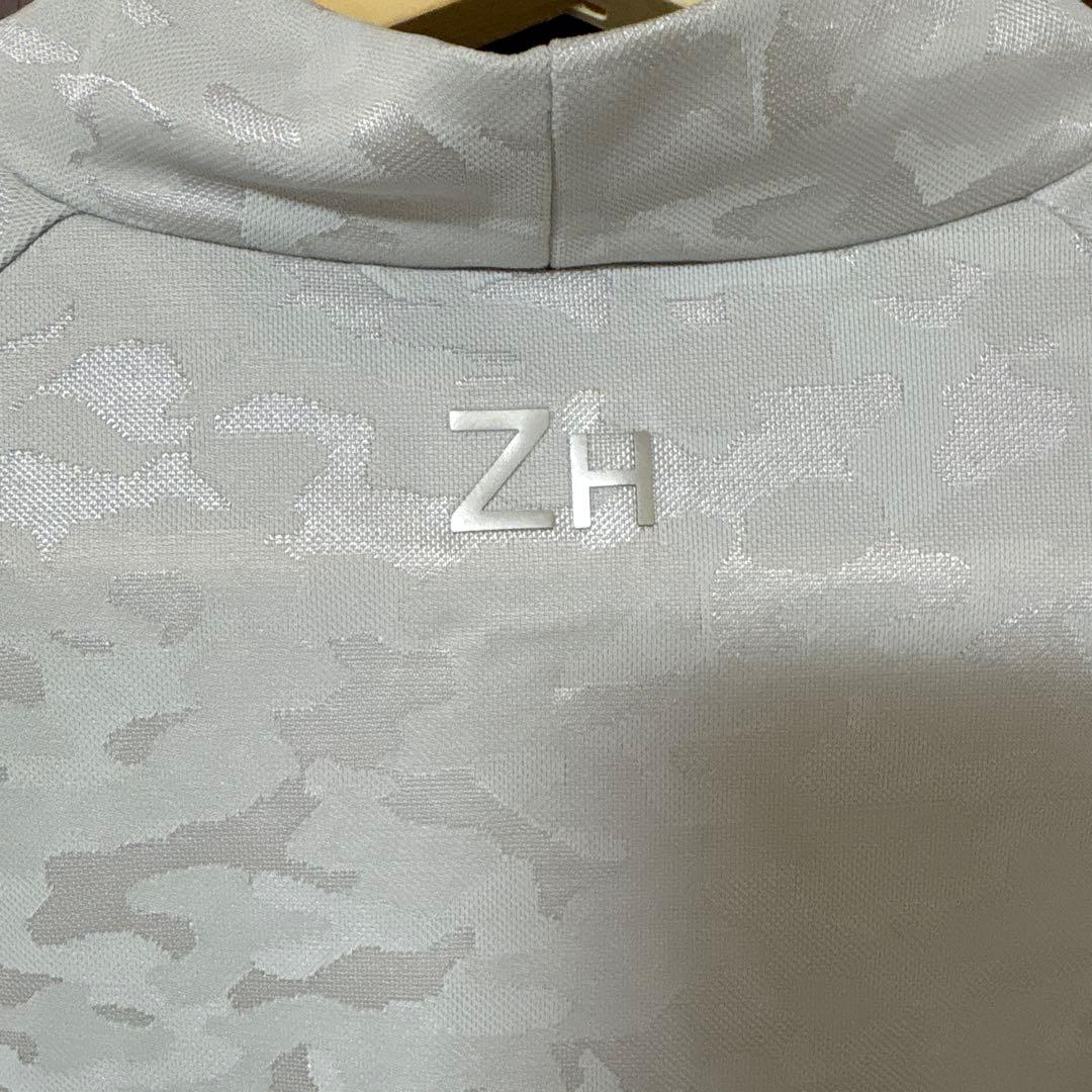 ゼロハリバートンゴルフ モックネックシャツ 半袖 M シルバーグレー
