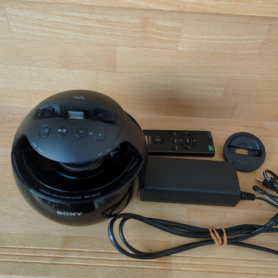 ウォークマンとスピーカー RDP-NWV20と録音ケーブルとストラップのセットす