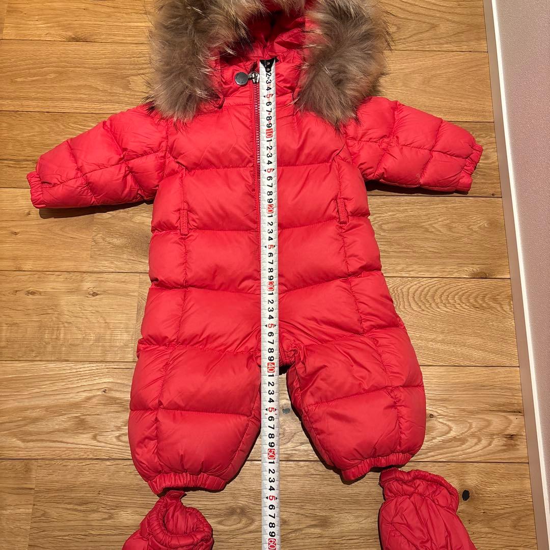 モンクレール Moncler ベビー フード付きダウンオールインワン ピンク