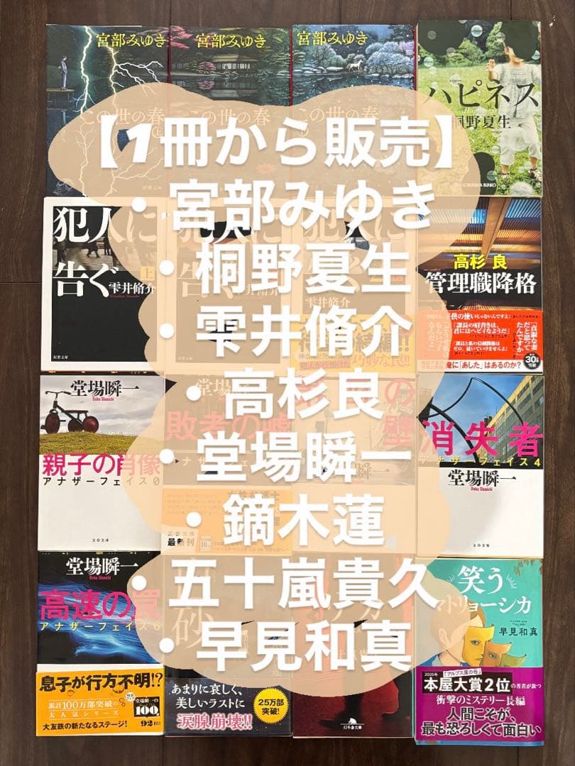 【1冊300円/堂場瞬一 他】バラ売り・まとめ買いOK！本棚整理につき格安出品中