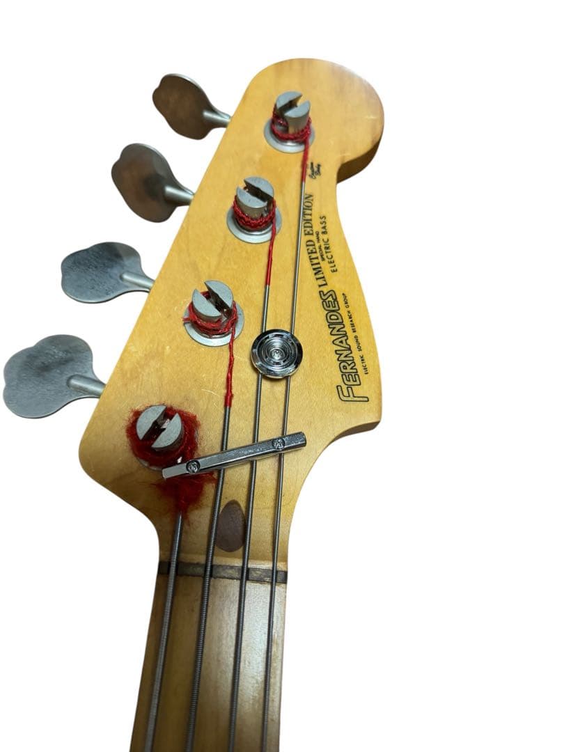 ナチュラル 木目 金文字 EMG FERNANDES ジャズベース JB タイプ