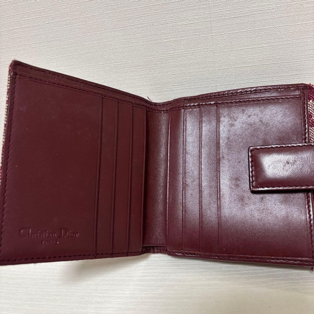 Christian Dior 三つ折り財布 バーガンディ