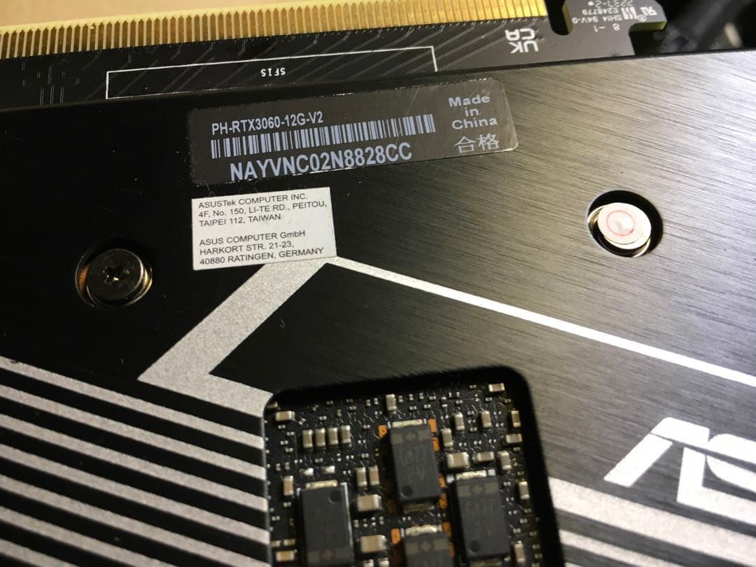 ASUS PH-RTX3060-12G-V2 グラフィックボード　動作品本体のみ