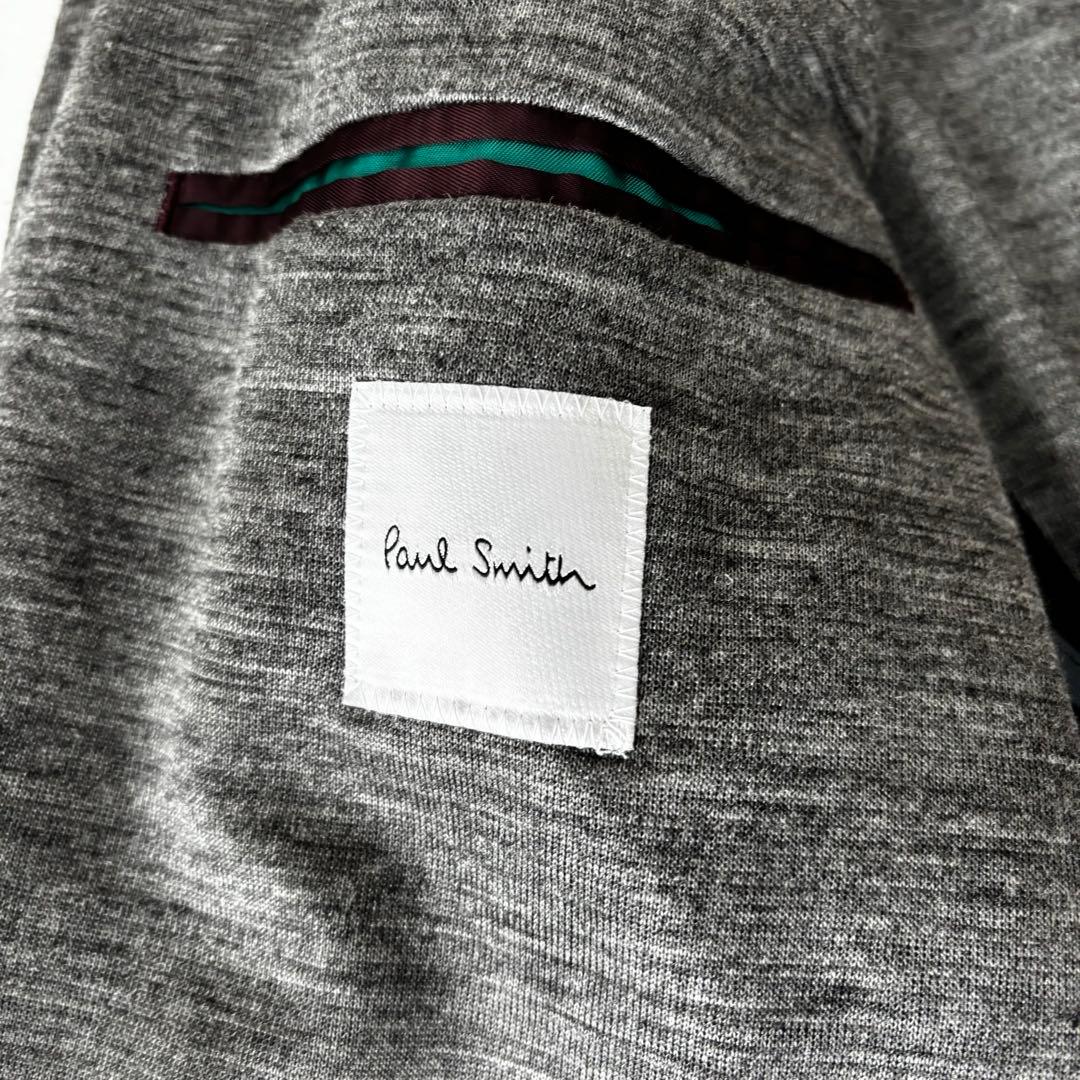 PaulSmith✨麻100% テーラードジャケット　アンコン　グレーストレッチ