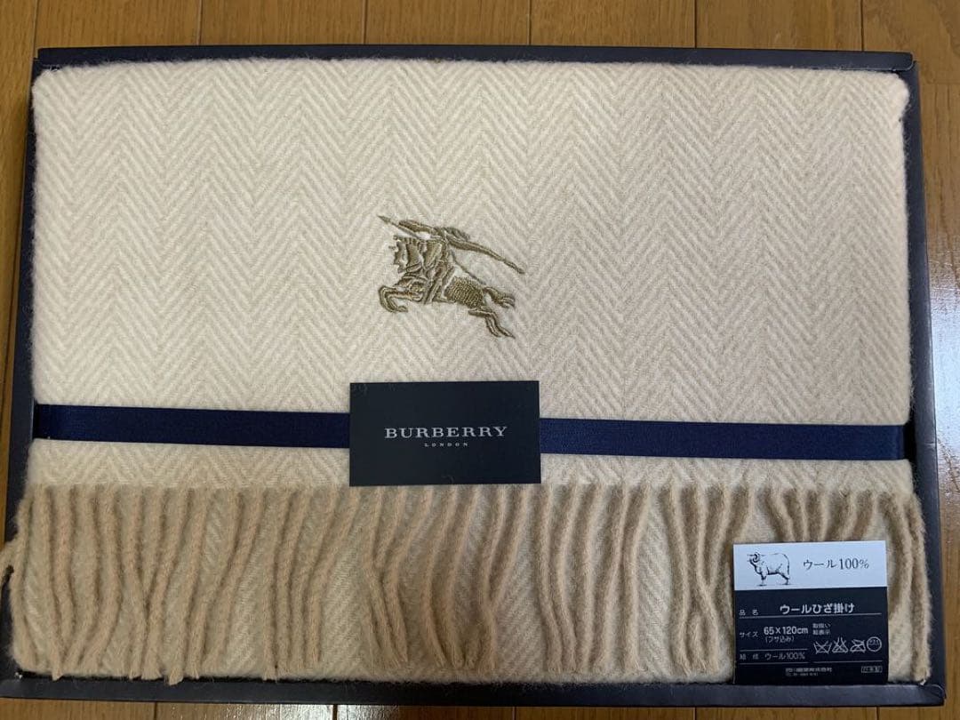 BURBERRY ウール100% ヘリンボーンストール
