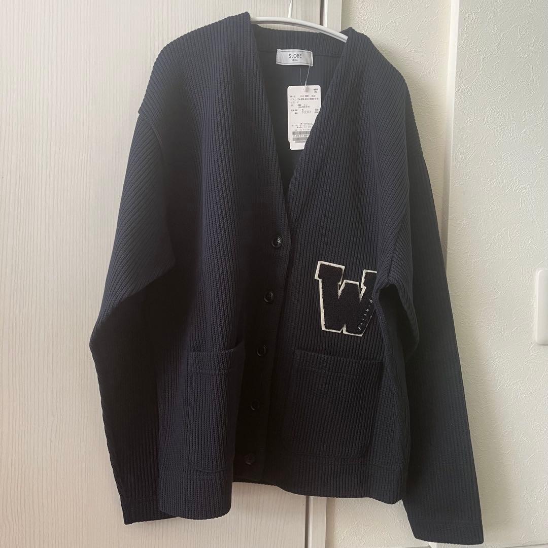 未使用　スローブイエナ　Jersey college カーディガン　ネイビー